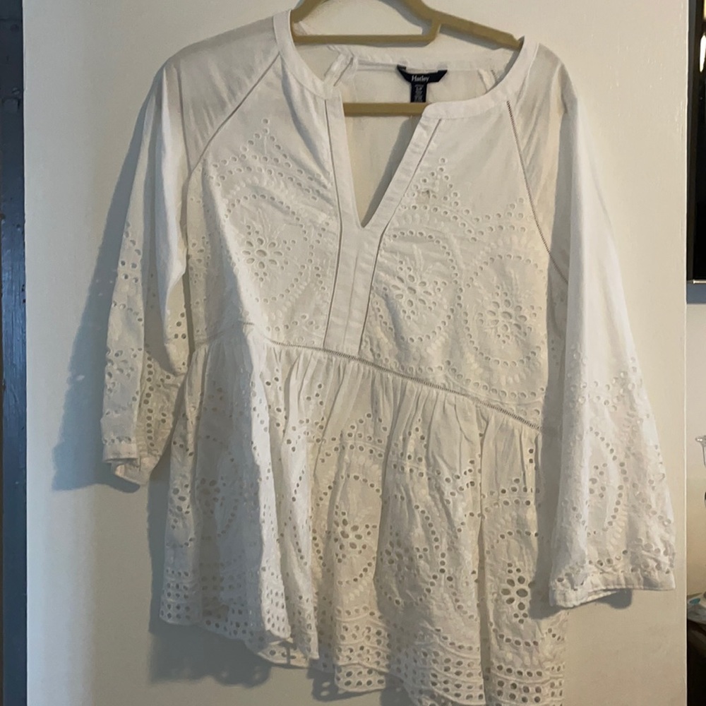 White eyelet blouse